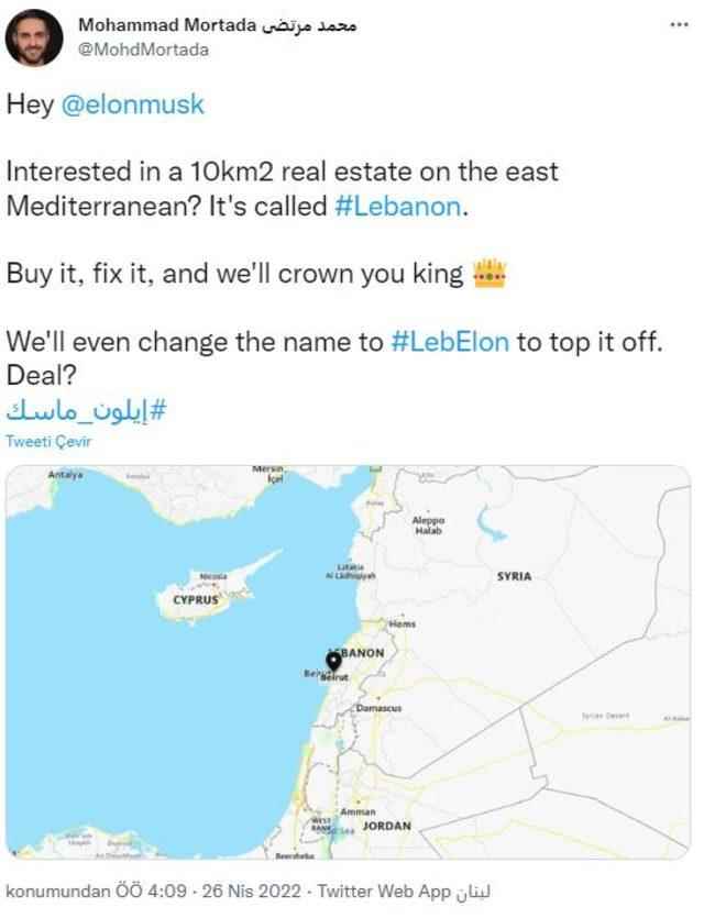 Lebanon tweet-1