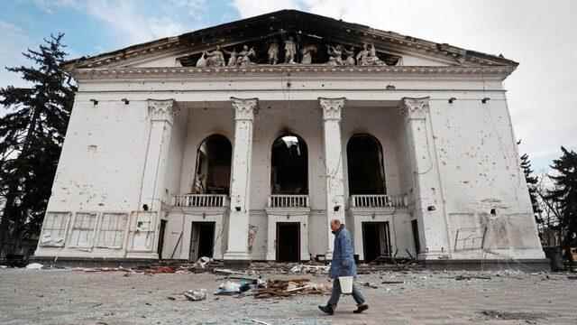 bombed theater building