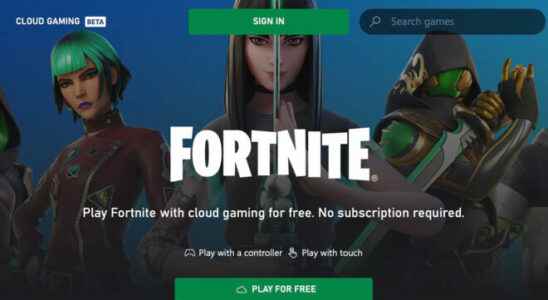 Fortnite comes to the Xbox Cloud Gaming system for free