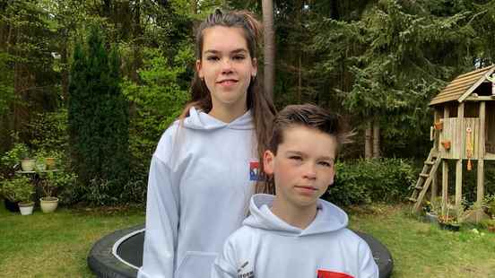 Julia 15 and Sam 13 from Zeist play in the