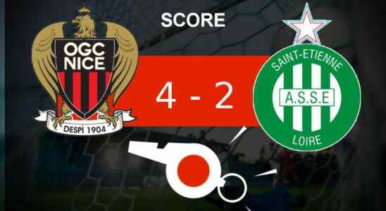 Nice Saint Etienne AS Saint Etienne fall 4 2 the summary