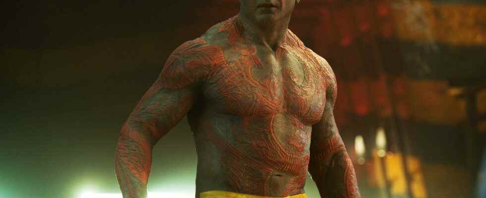 end of filming Dave Bautista says goodbye to Drax