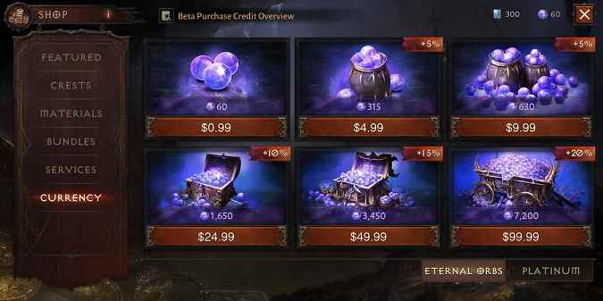 Diablo Immortal Store