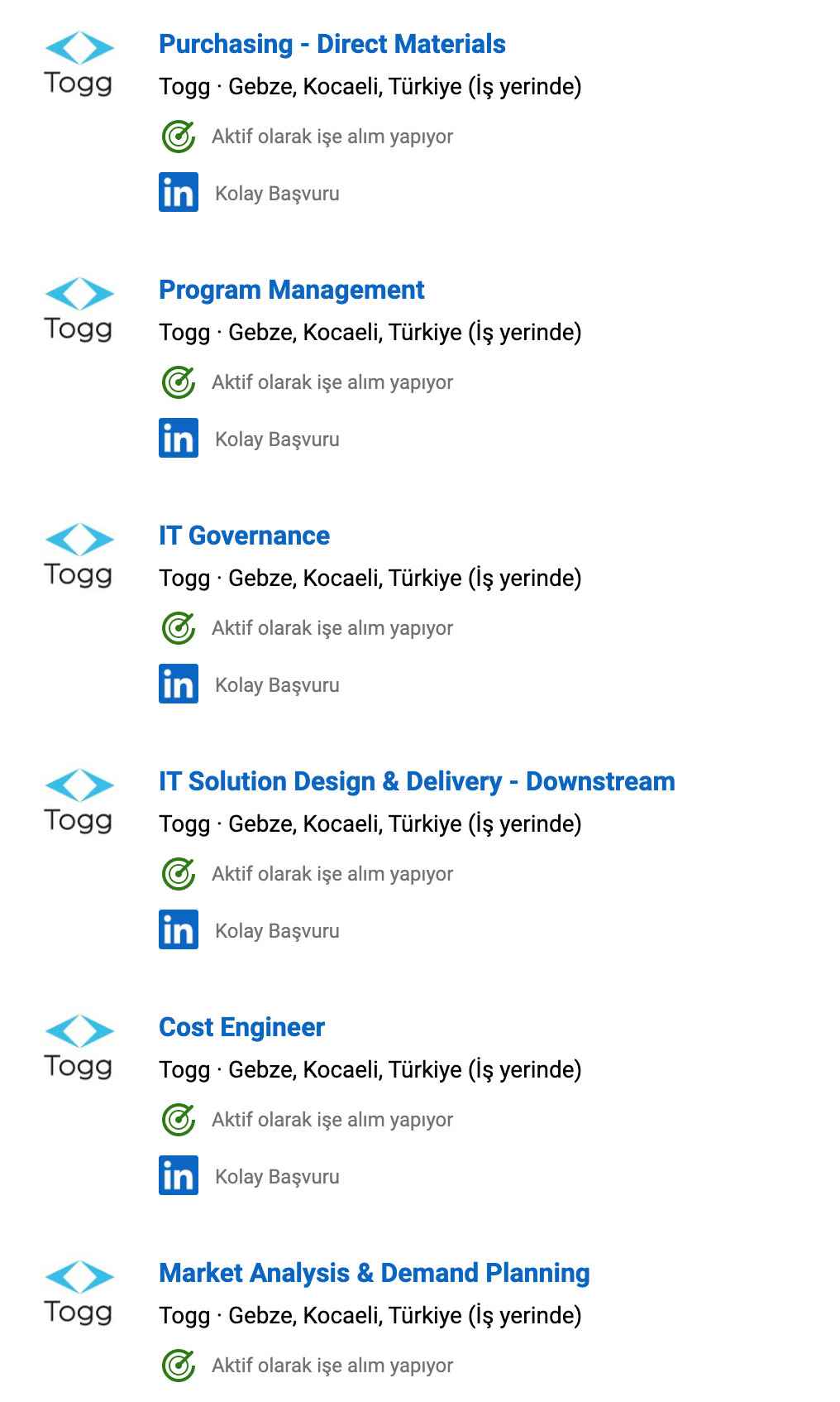 1654931019 67 Togg has opened many new job postings for its domestic