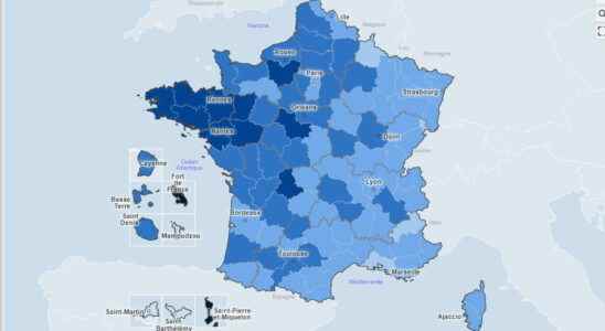 Covid map in France department travel Europe