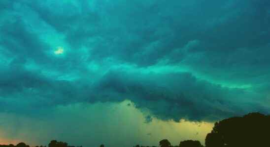 Extraordinary weather phenomenon green storms