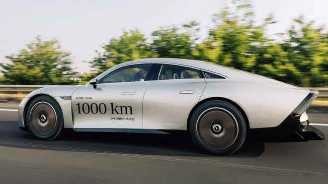 Mercedes Benz VISION EQXX traveled 1200 km on a single charge