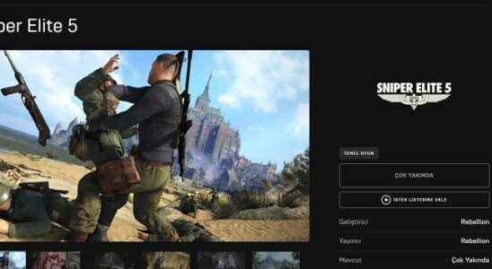 Sniper Elite 5 has not been added to the Epic