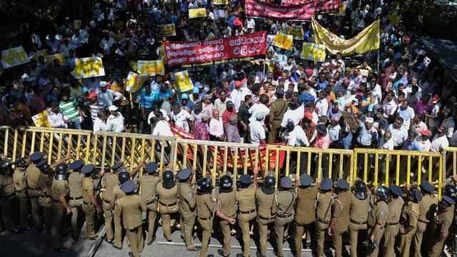 Sri Lankans protested China's investment in Hambantota port