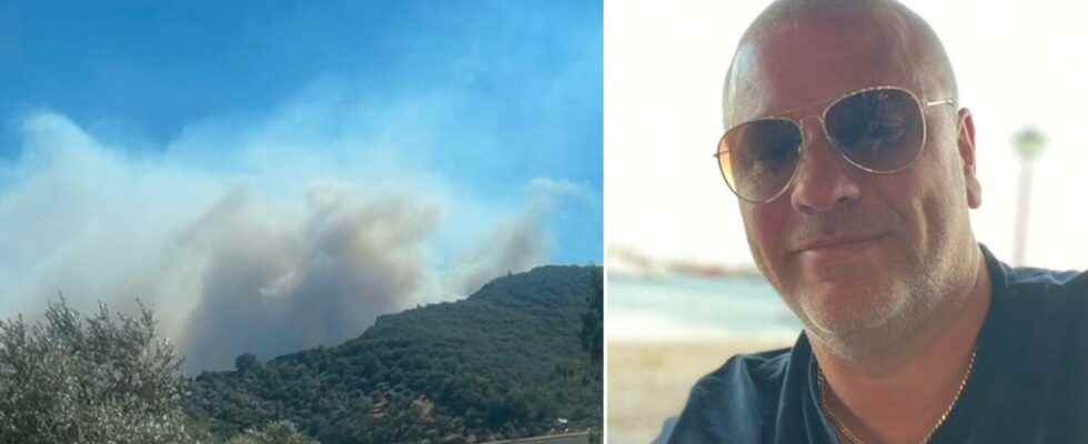 Daniel stranded on the burning island of Samos in Greece