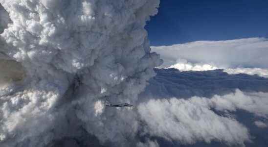 Extraordinary weather phenomenon pyrocumulus clouds huge fire clouds