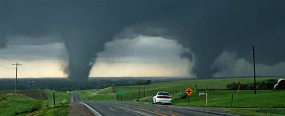 Extraordinary weather phenomenon the double tornado