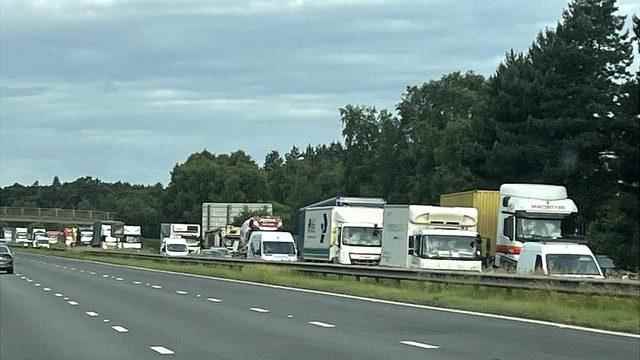 Go slow protests on motorways in England Wales and Scotland