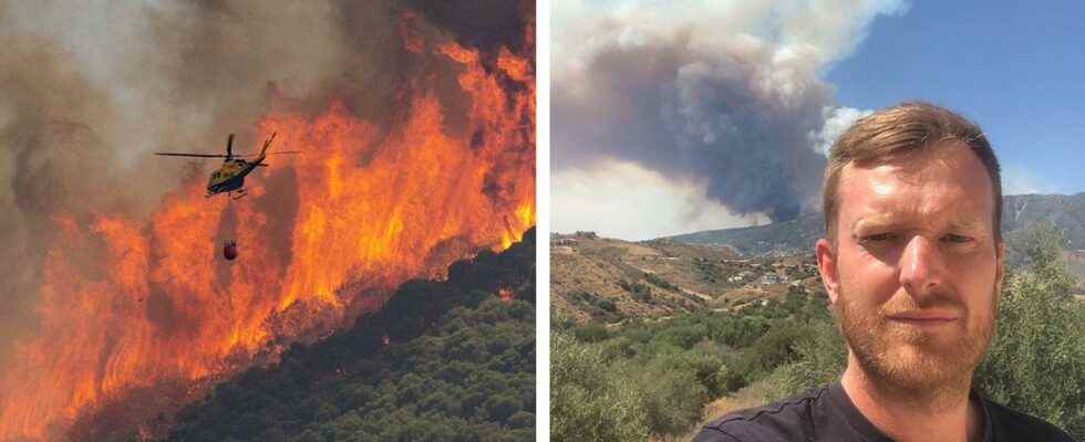 Swedish Josef sees the forest fires in Malaga from the