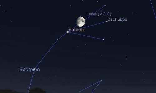 The Moon in rapprochement with Antares