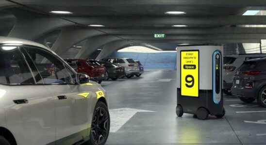 This robot reserves a parking space and then charges your