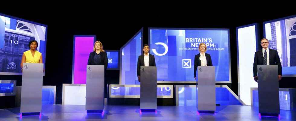 first TV debate between the five candidates for the post