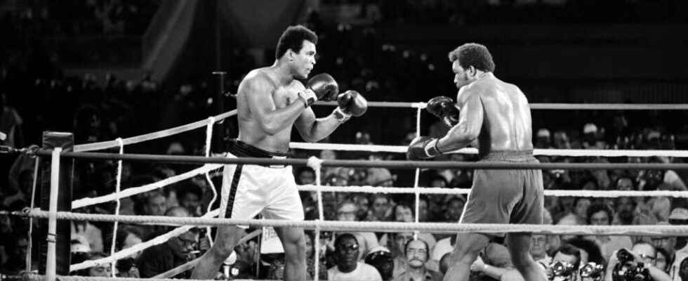 when Mohamed Ali beat Georges Foreman during the fight of