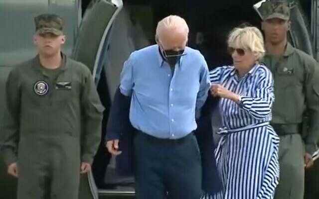 Biden couldnt wear his jacket this time his wife rushed
