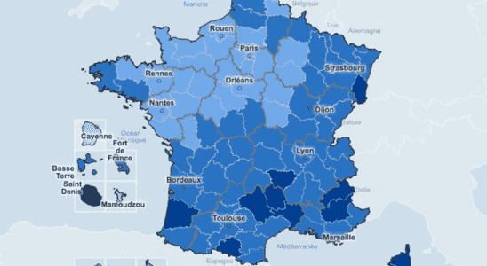Covid map in France incidence by department