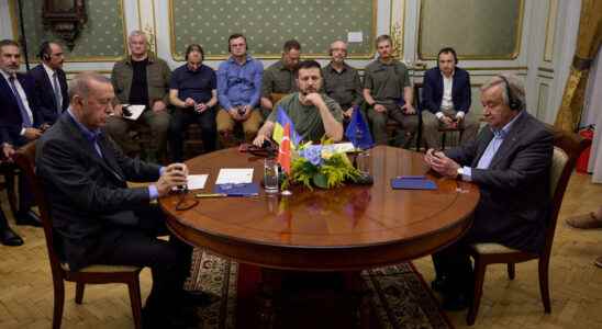 In Lviv Guterres Erdogan and Zelensky worry about tensions around