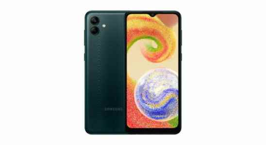 Like the Galaxy A04s the Samsung Galaxy A04 is on