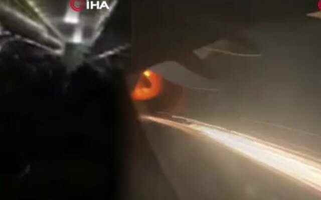 Panic moments in the air The planes engine caught fire