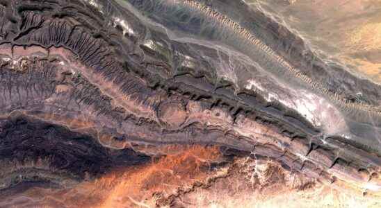 Seen from space a magnificent impact crater in the Anti Atlas