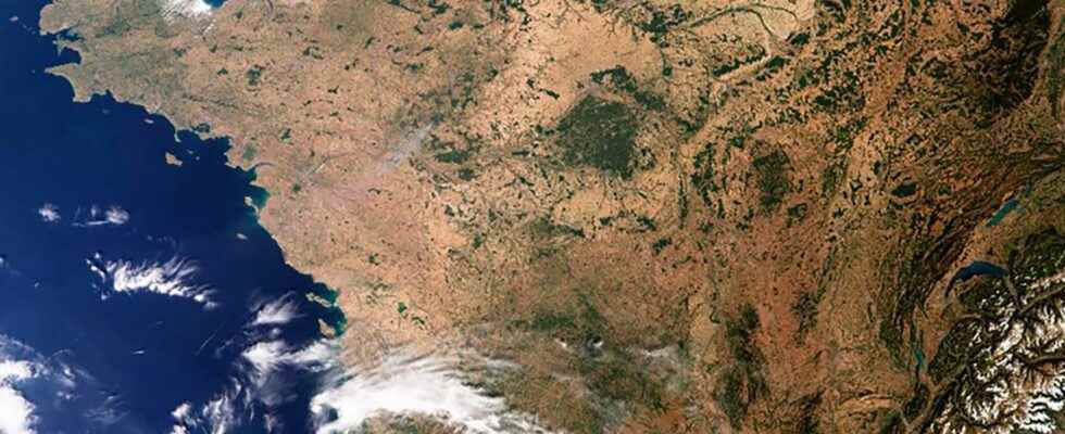 Shocking image of drought yellowed France seen from space