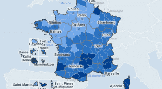 Covid map September France incidence by department