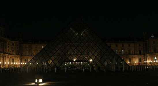 Energy saving decision in France Louvre Museum pyramid lights were
