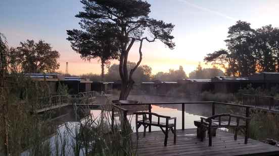 Autumn holiday crowds at Rhenens holiday park People choose at
