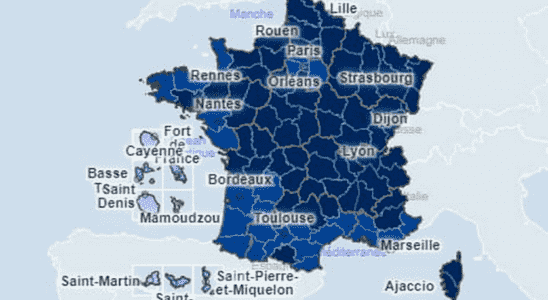 Covid map France incidence by department World