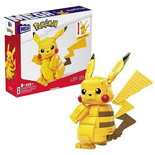 MEGA Pokémon Giant Pikachu 33 cm, construction game, 825 pieces, for children from 8 years old, FVK81