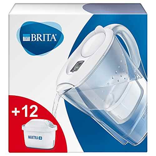 BRITA, Filter Carafe, Marella, 2.4L, 12 MAXTRA+ Filter Cartridges included - White