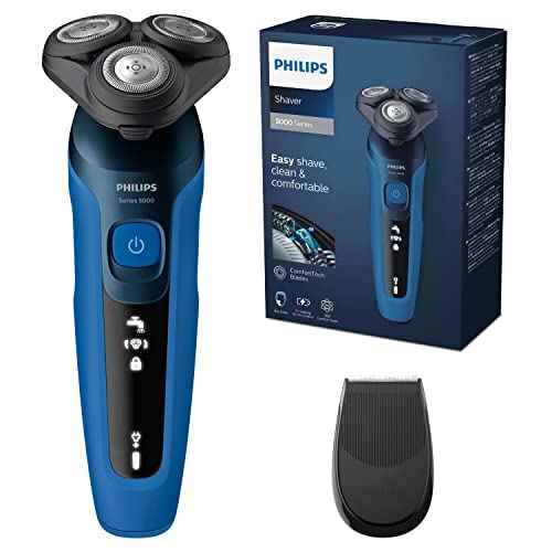 Philips Series 5000 Shaver, 100% Waterproof Electric Shaver, 360° ComfortTech Blades, Contour Heads, Advanced Display, SmartClick Precision Trimmer, S5466/18