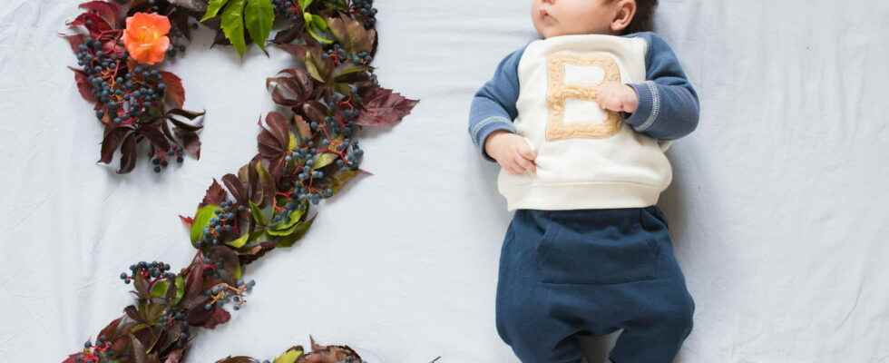 Baby at 2 months weight vision start of vaccines