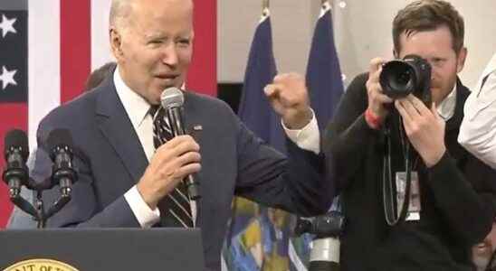 Biden flew into the air with joy He interrupted the