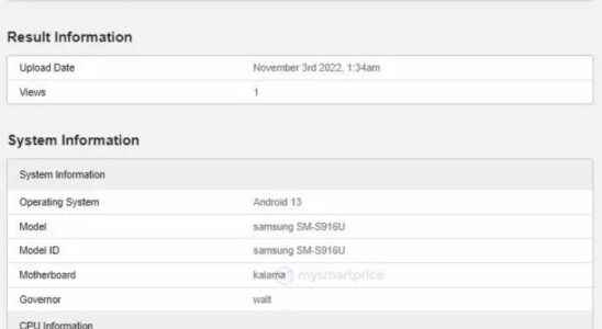 Samsung Galaxy S23 Plus Appears on Geekbench