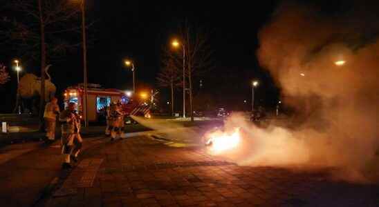 Small fires on the street in Amersfoort after Moroccos World