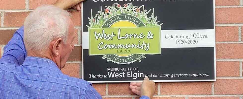 Societys centennial plaque erected in West Lorne