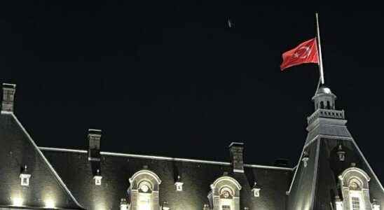 Support from the Netherlands with Turkish flag They hung it