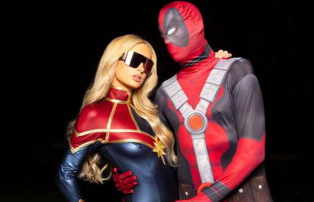 The couple Paris Hilton and Carter Reum in superheroes
