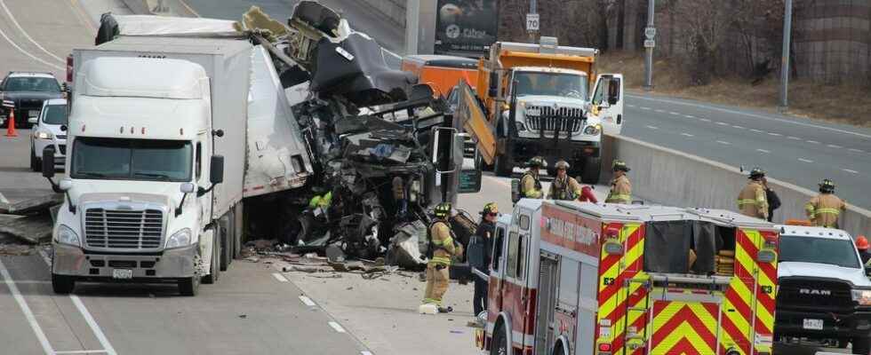 Trucker hospitalized after Hwy 402 crash convictions of driving related charge