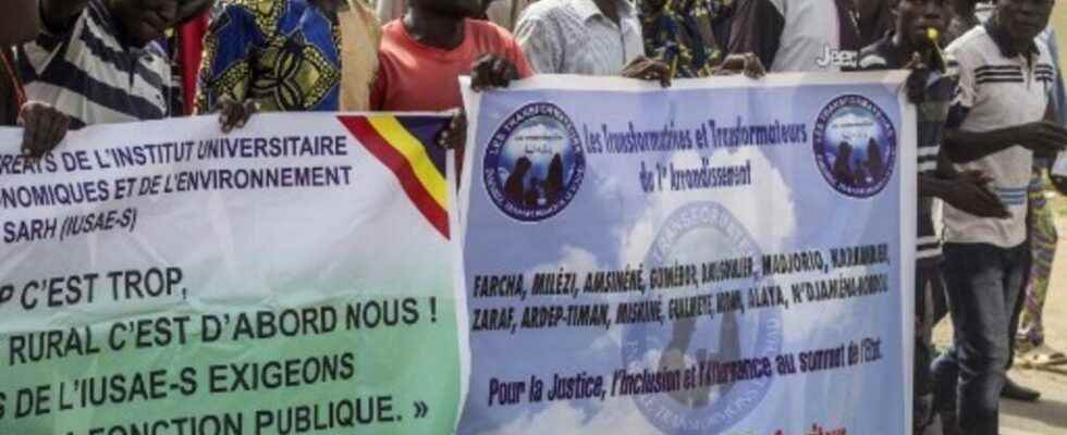 in Ndjamena militants of the Les Transformateurs party forced to