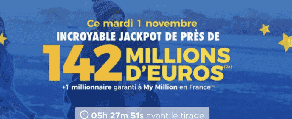 the draw for Tuesday November 1 2022 142 million euros