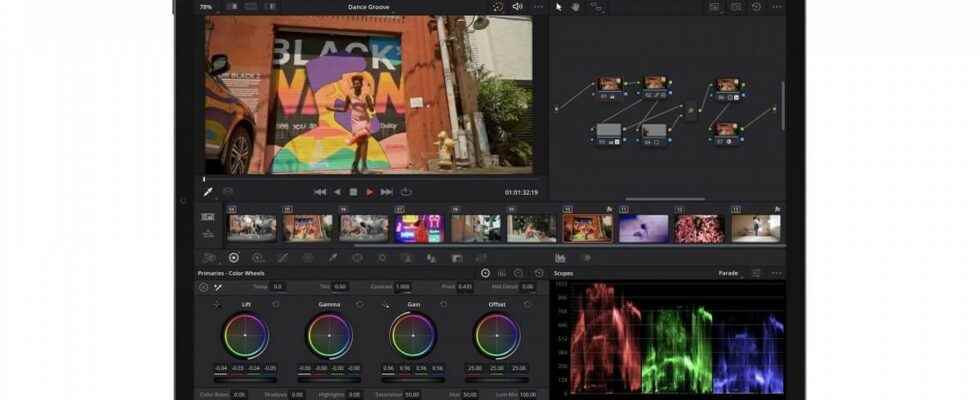 DaVinci Resolve for iPad released on the App Store
