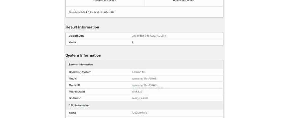 Samsung Galaxy A54 5G and Galaxy F04s spotted on Geekbench