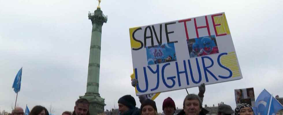 a demonstration in support of the Uyghurs in Paris