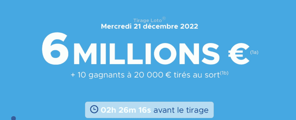 the draw for Wednesday December 21 2022 6 million euros
